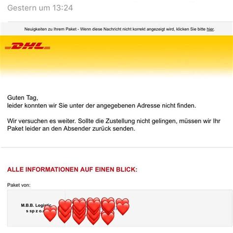 dhl paket falsche postleitzahl angegeben|dhl empfängername falsch.